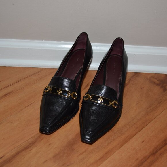 Tory Burch Perfect black leather Perrine Pointed Toe Pump/Heels, sz 9M - Picture 2 of 14